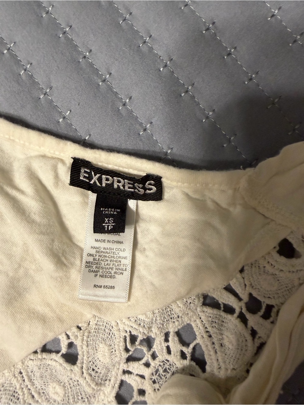 Lace Halter Crop Top in Cream Tie Back xs - Picture 4 of 4